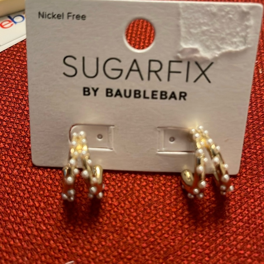 Baublebar SugarFix gold & pearl hoops